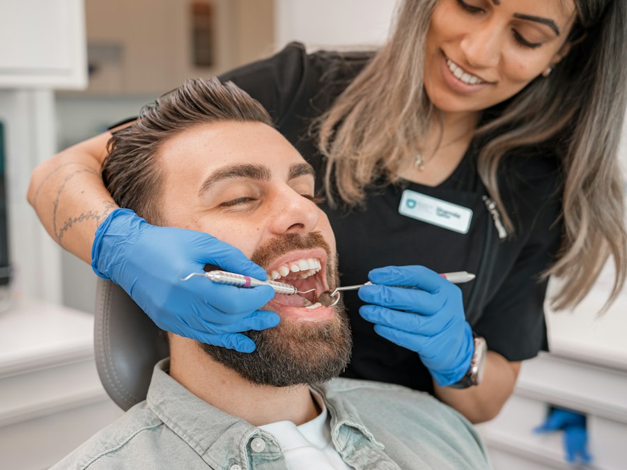 Hygienist performing a gentle cleaning